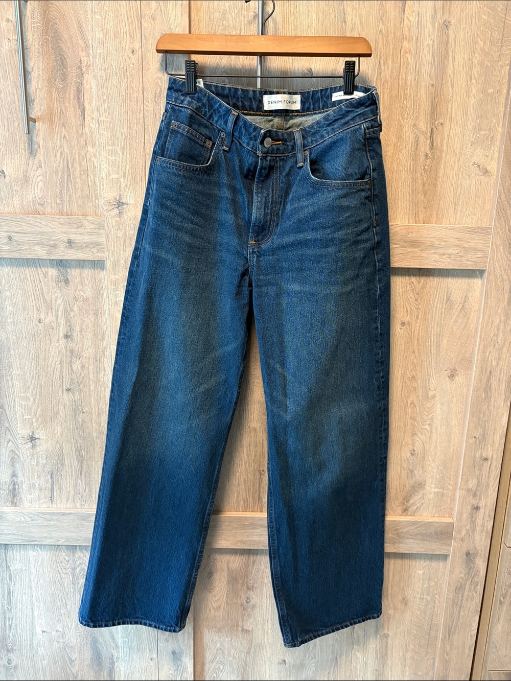 Denim Forum Women’s ‘90s boyfriend Lo-rise Baggy’ Dark Blue Relaxed Jeans